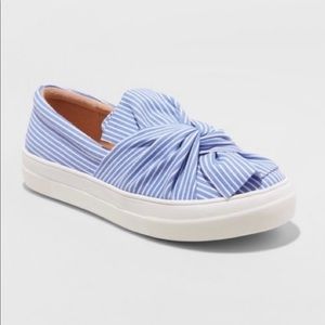 Target- a new day mellie slip on striped bow shoes